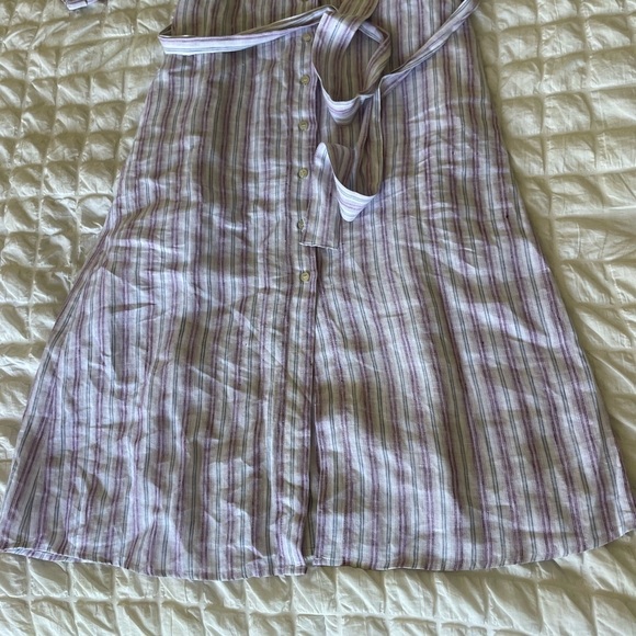 Magaschoni Multicolor Striped Linen Midi Dress - Picture 3 of 8